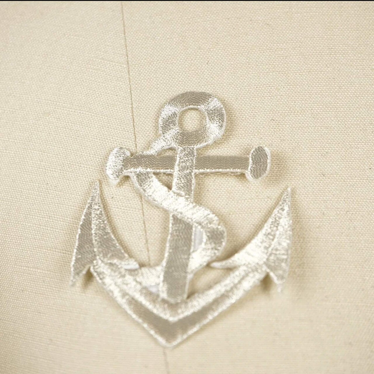3" Nautical Anchor Iron on Patch Embroidered Applique for Jackets and DIY Decor Silver Color